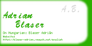 adrian blaser business card